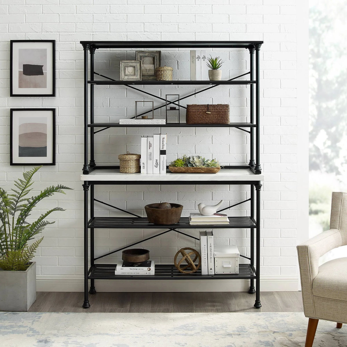 2 Piece Black Baker's Rack Set M24045