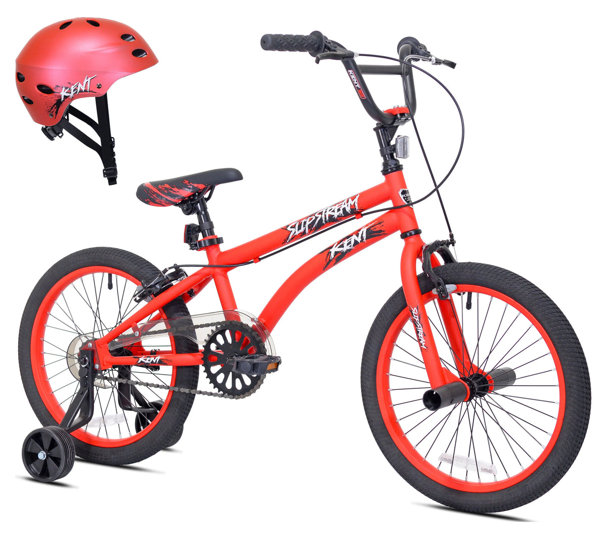 18 Boy's BMX Bicycle with Helmet, Red Z12441