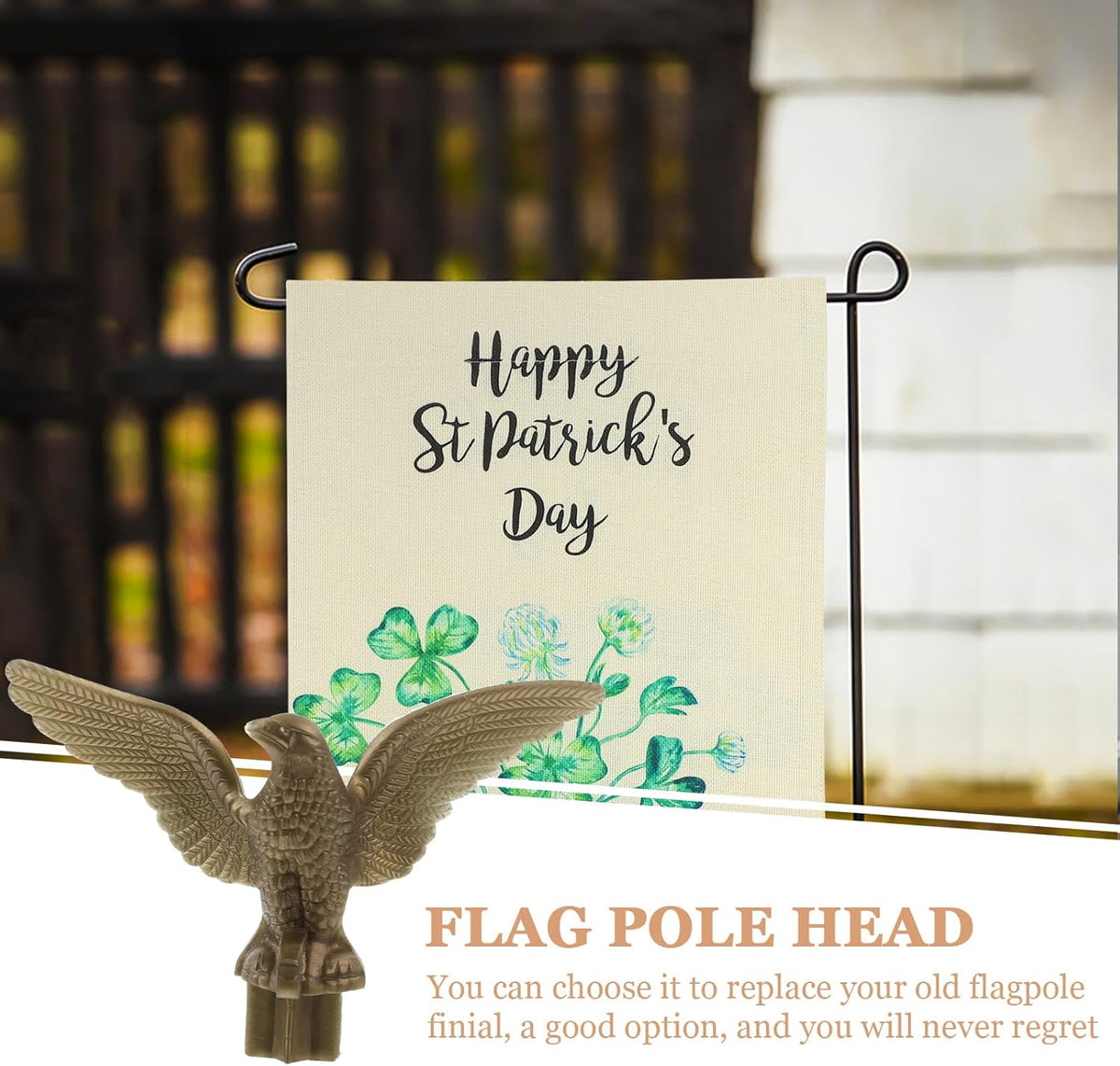 Golden Plastic Eagle Flag Pole Finial Ornament E85954