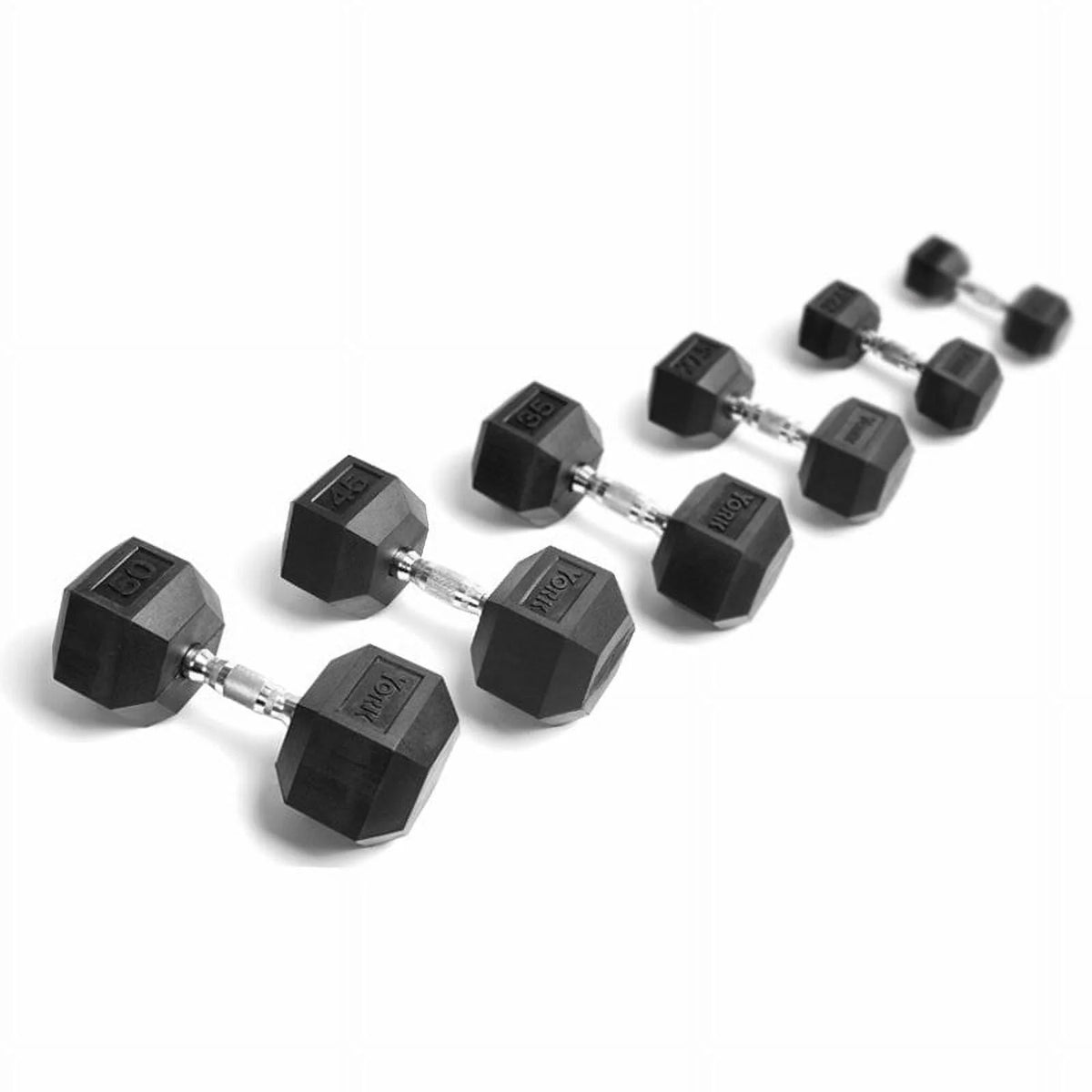 Rubber Dumbbell Set 5-50 lbs. W7159