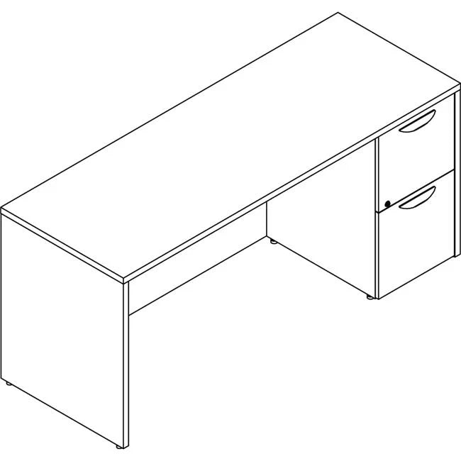 24 x 66 in. Laminate Desk Unit Right Credenza, Gray Elm C149