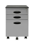 3 Lockable Drawers Silver Mobile File Cabinet N6140