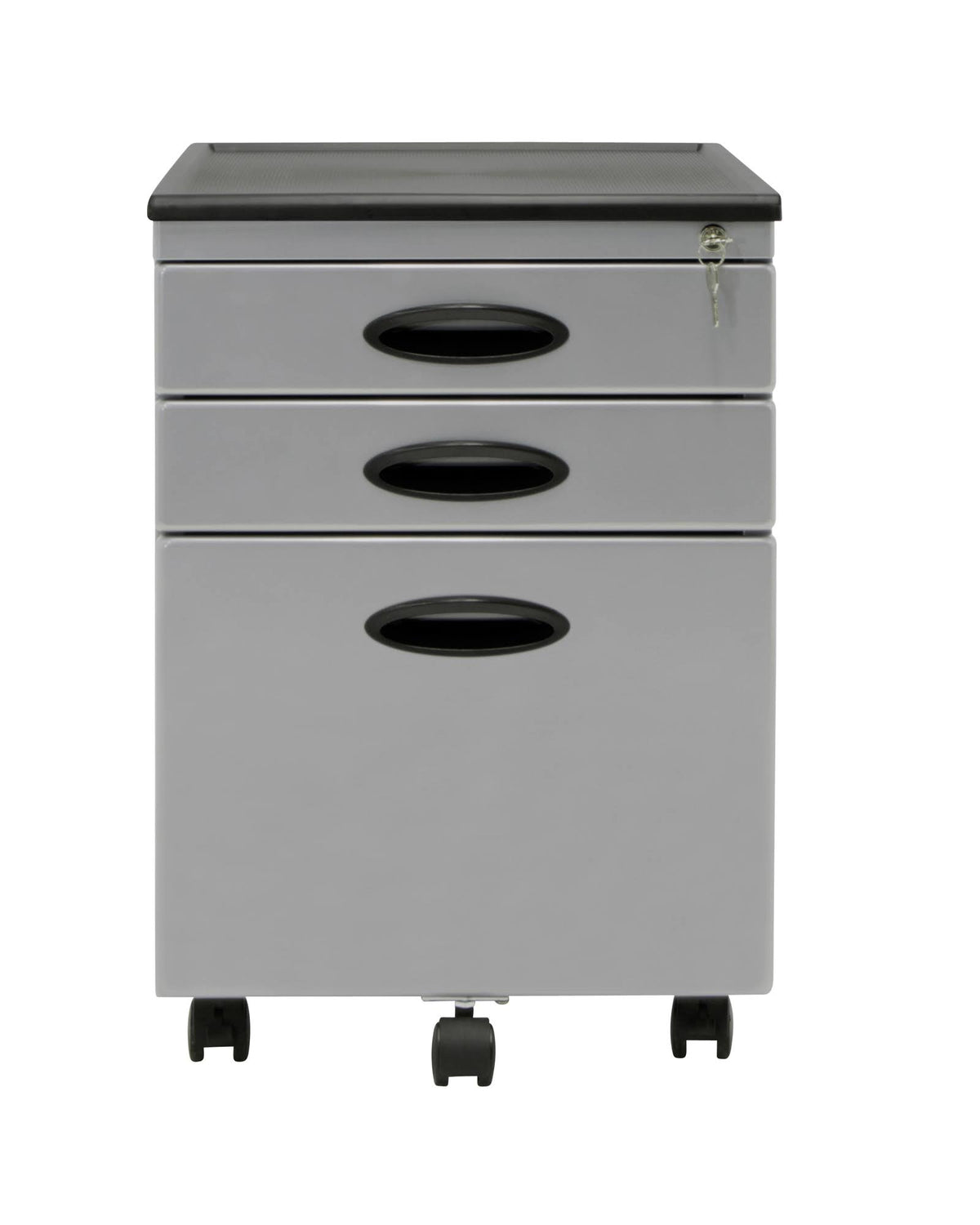 3 Lockable Drawers Silver Mobile File Cabinet N6140