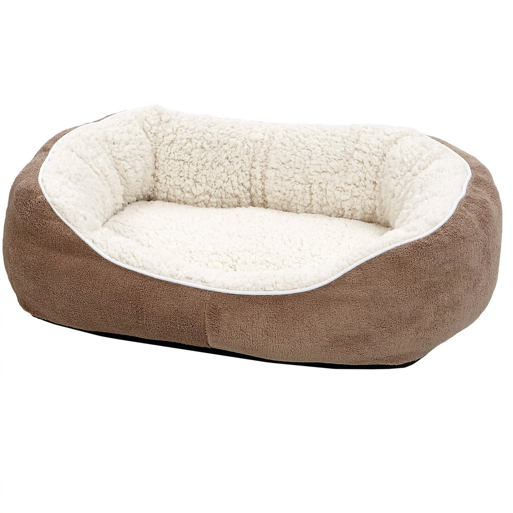 Ultra-Soft Fleece Dog & Cat Bed, Small, Brown W84794