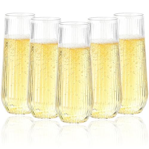 Clear 9oz Stemless Disposable Champagne Flutes D5045
