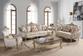 Champagne Finish Wood Sofa Set 3Pcs B423