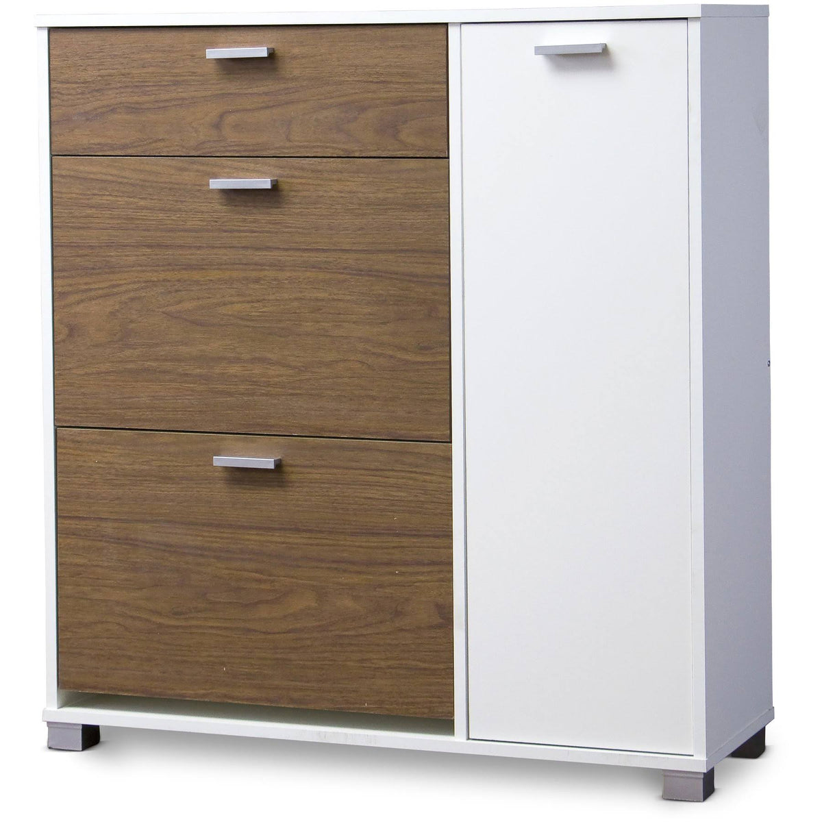 White/Walnut Storage Cabinet P6929
