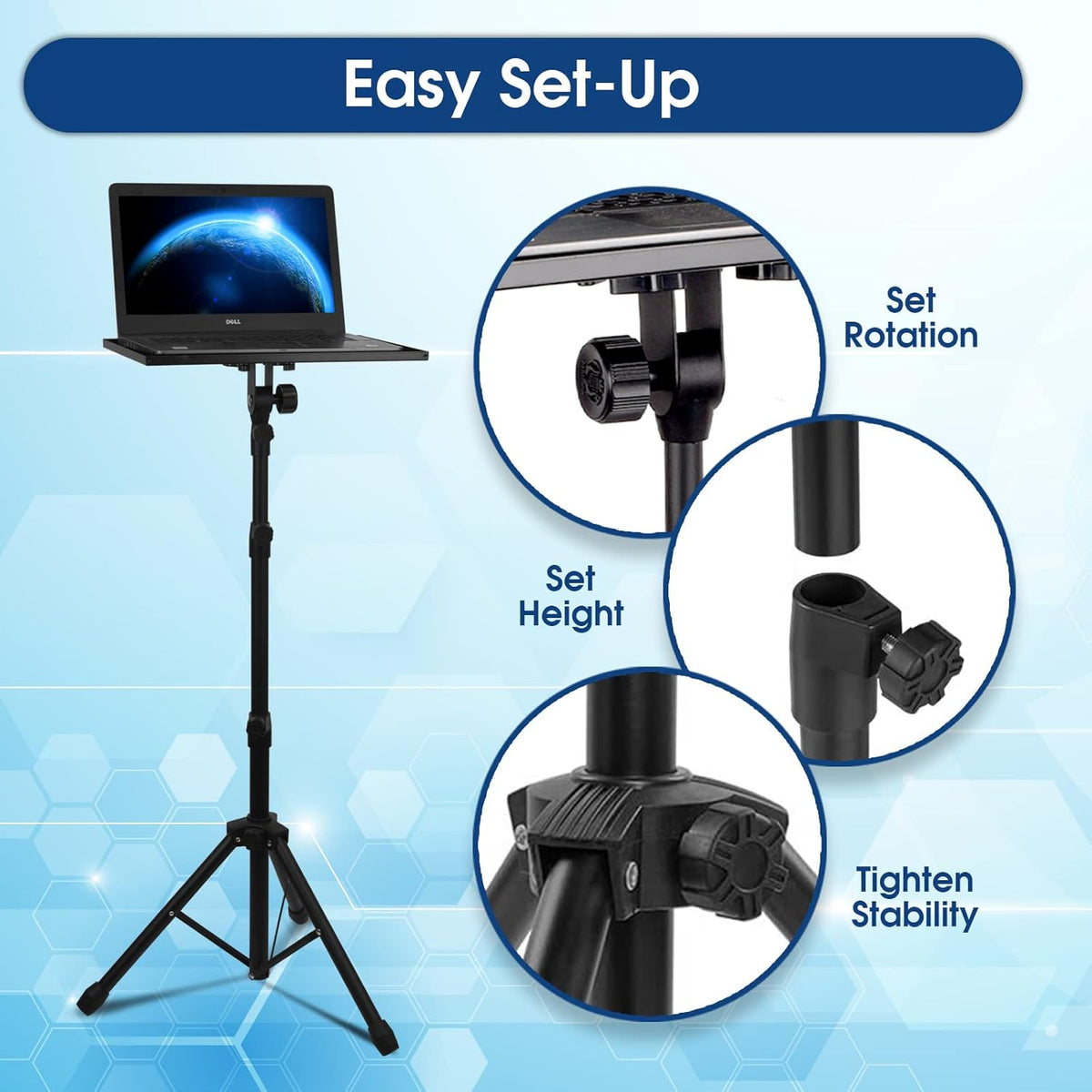 Universal Tripod Stand with Adjustable Height, Pack of 2 V626