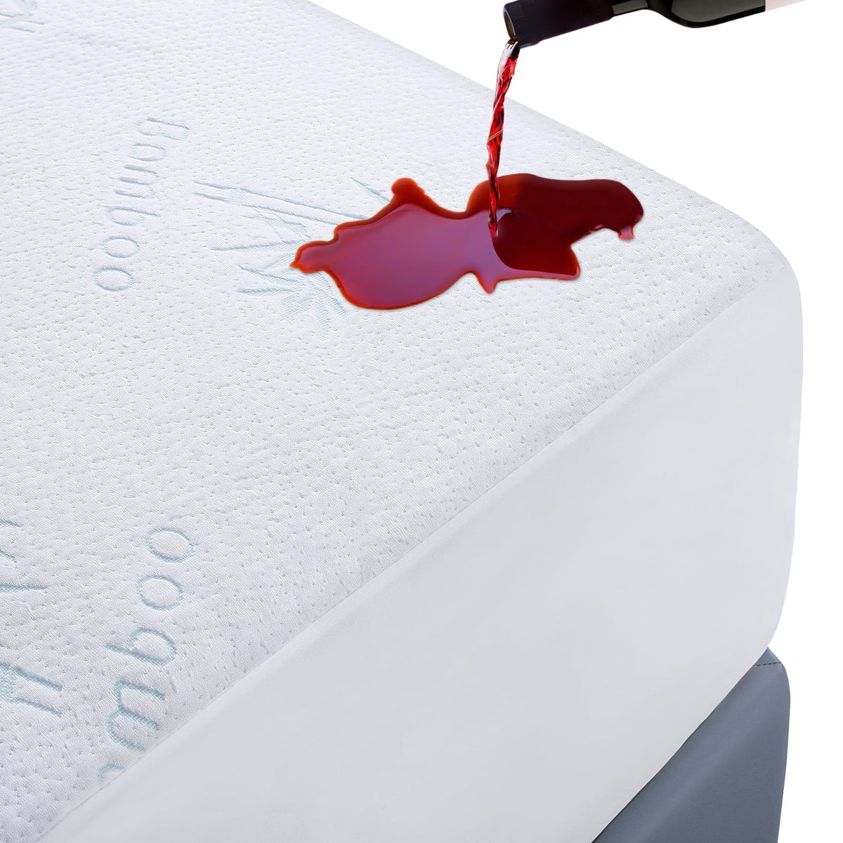 Bamboo Fibre Full Size Waterproof Mattress Protector Deep Pocket Y98480