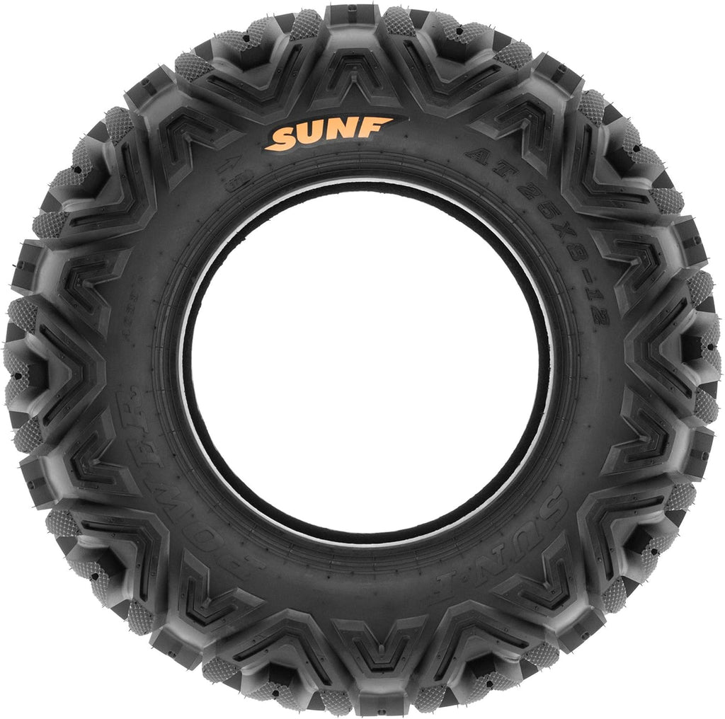 Set of 4 All-Terrain Tire Bundle 24x8-12 Front & 25x11-10 Rear 6 PR Tubeless K379829