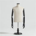 Black Round Plate Mannequin Body Torso with Wooden Base Stand U544771