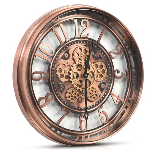 Large Copper Metal Wall Clock (21 Inch) K377