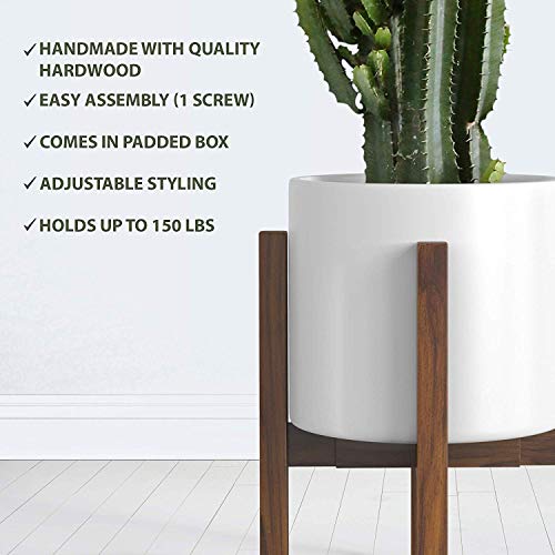 Mid Century Solid Wood Acacia Plant Stand Q512277