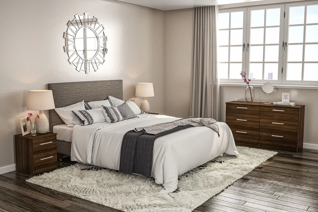 White 6 Drawer Wood Double Dresser C2681