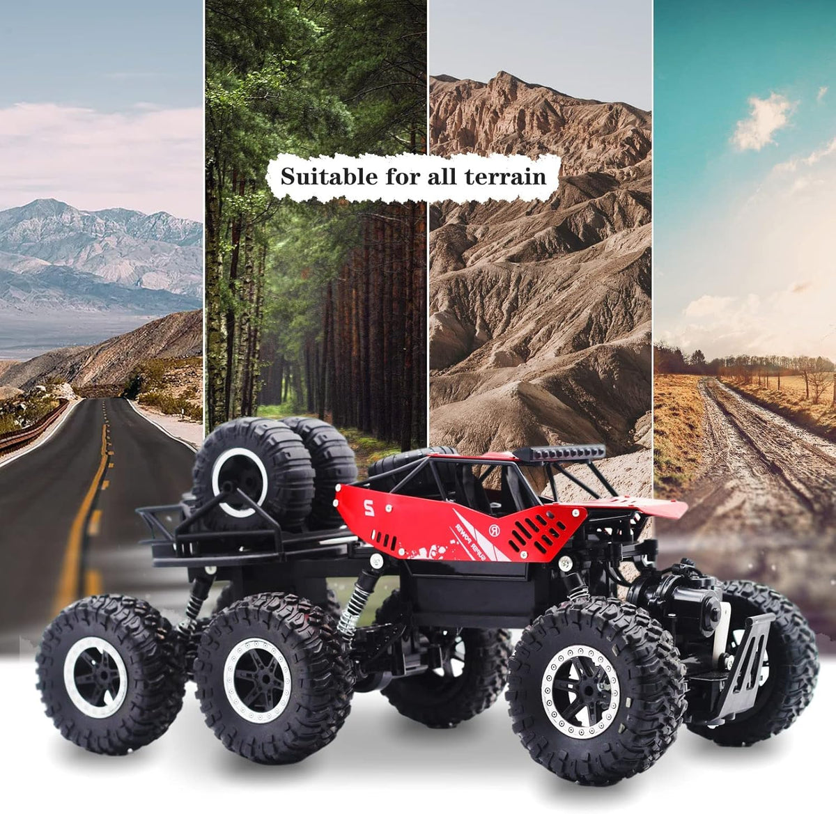 1:12 Alloy Body Six-Wheel Remote Control Monster Trucks Pack of 2 B140