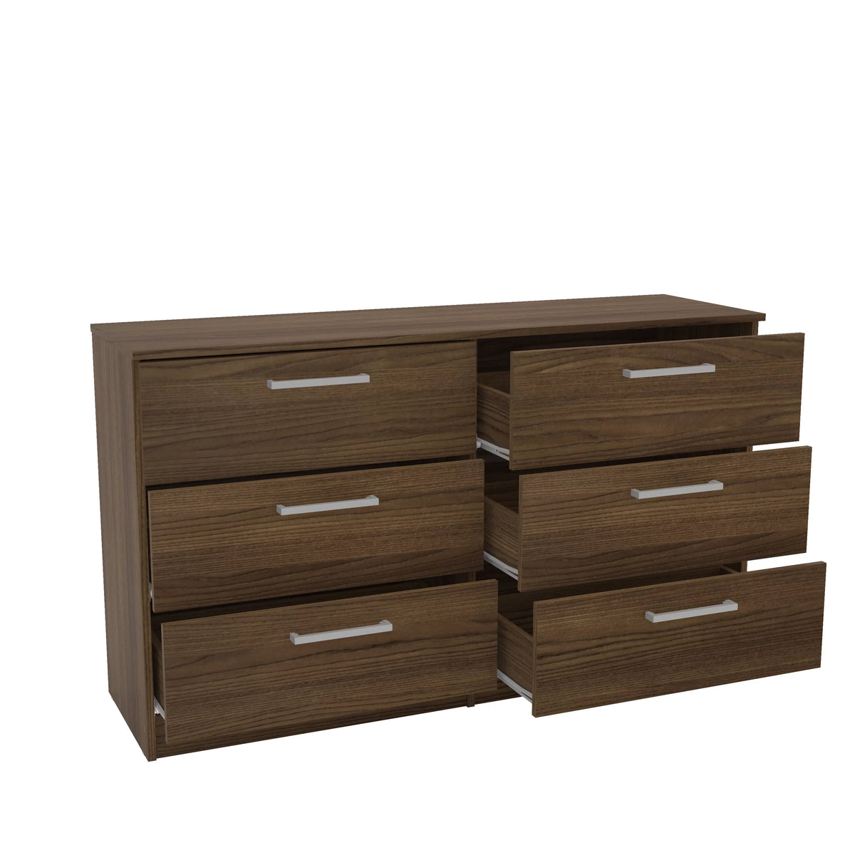 White 6 Drawer Wood Double Dresser C2681