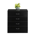4 Drawer Black Nightstand L76911