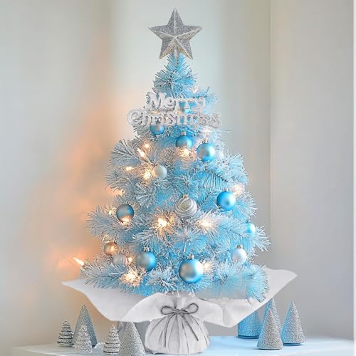 18 Inch Mini Black Christmas Tree Set with Lights D15691