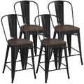 Black Metal Dining Chairs Set of 4 M41075
