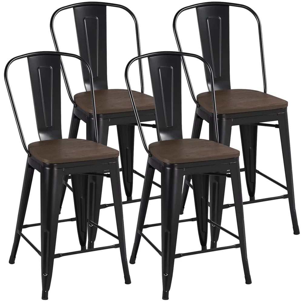 Black Metal Dining Chairs Set of 4 M41075