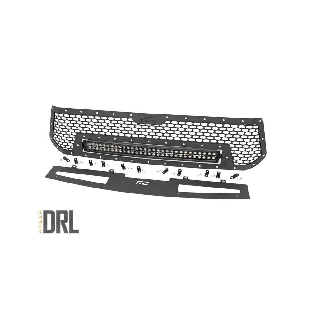 Mesh Grille with 30in Dual Row Black Series LED with Amber DRL C241686