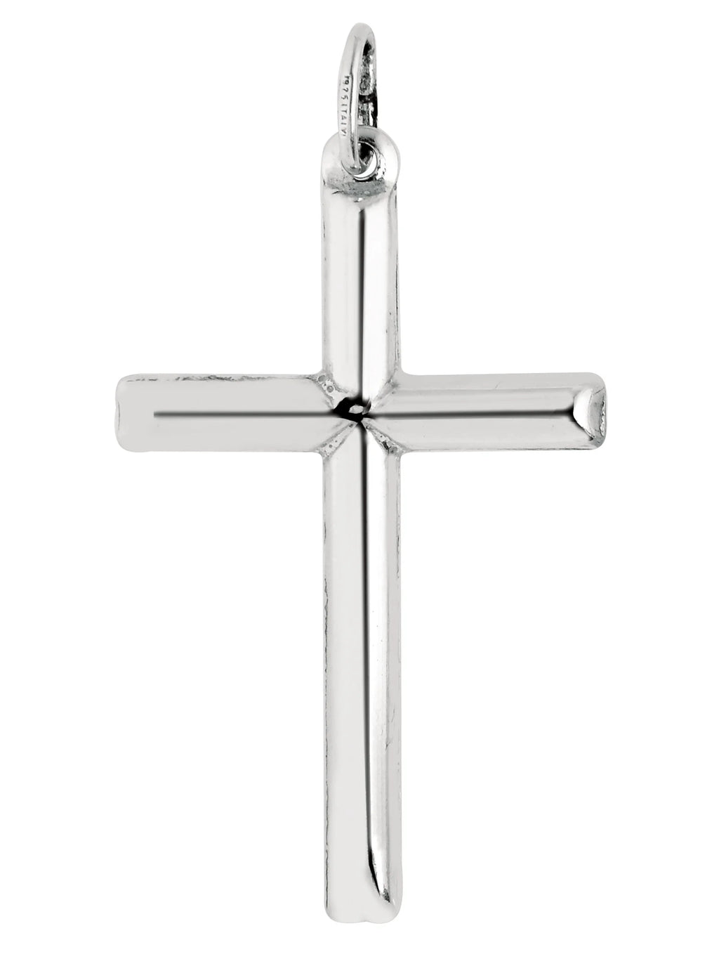 Sterling Silver Tubular Cross Charm Necklace 24 Inches Z774