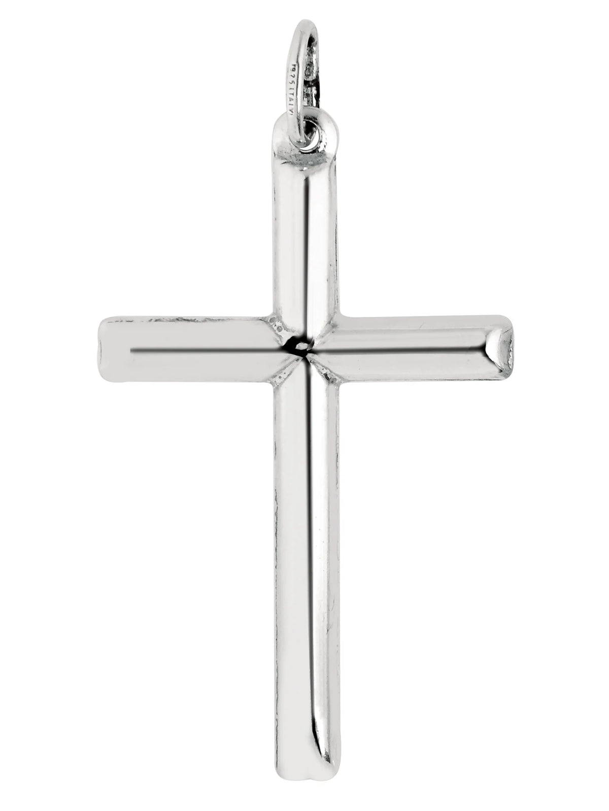 Sterling Silver Tubular Cross Charm Necklace 24 Inches Z774