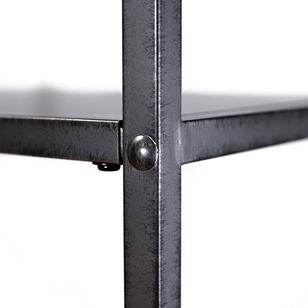 Dark Grey Industrial Metal Tiered Bookshelf V8094