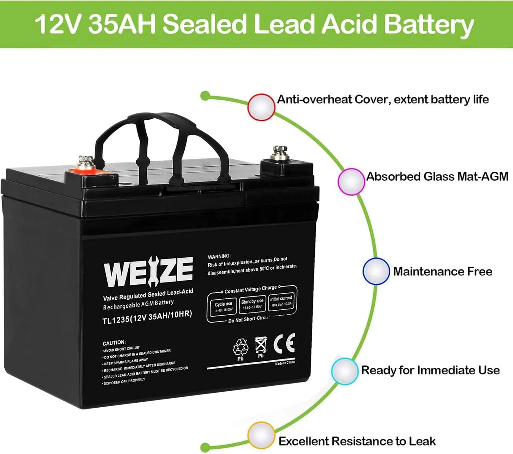 12V 35AH Deep Cycle Battery Set of 2 C257963