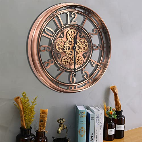 Large Copper Metal Wall Clock (21 Inch) K377