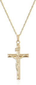 14k Gold Filled Crucifix Cross Pendant Necklace, 18” F518