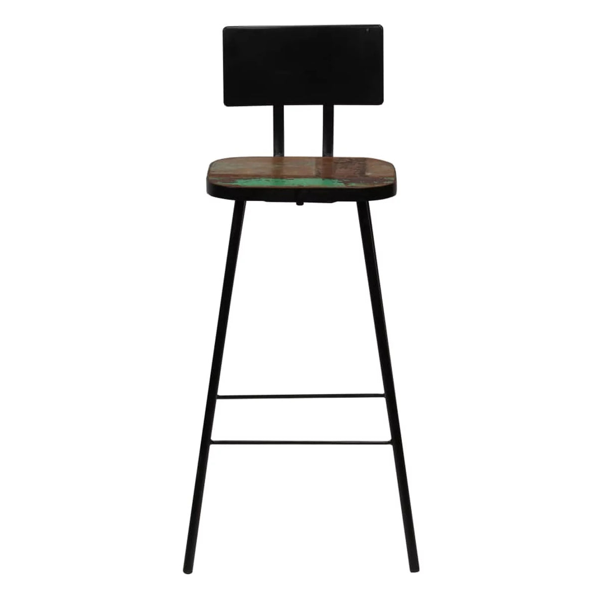 Solid Reclaimed Wood Bar Stools 2 pcs P2695