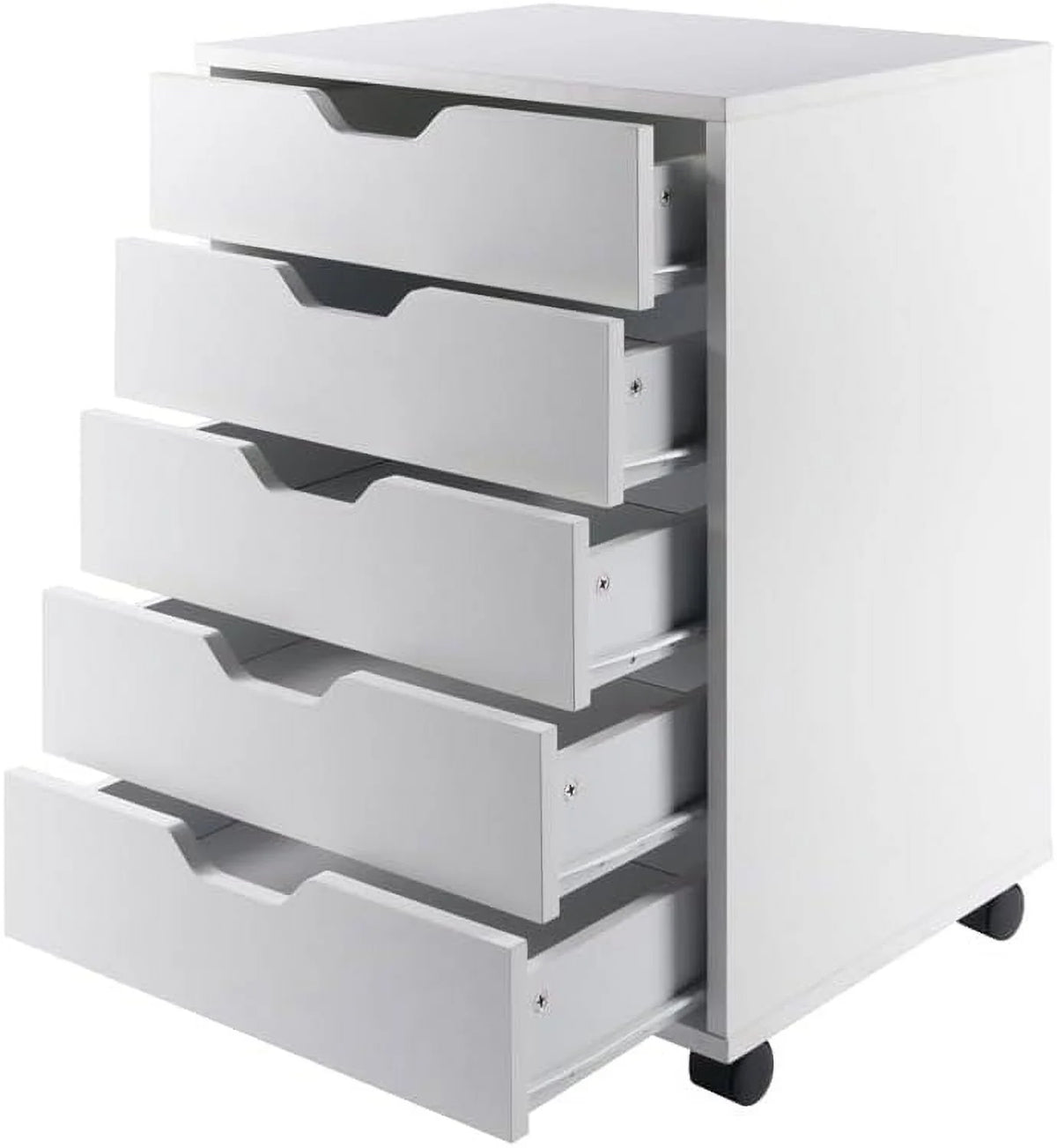 White 5 Drawer Wood File Cabinet F613370