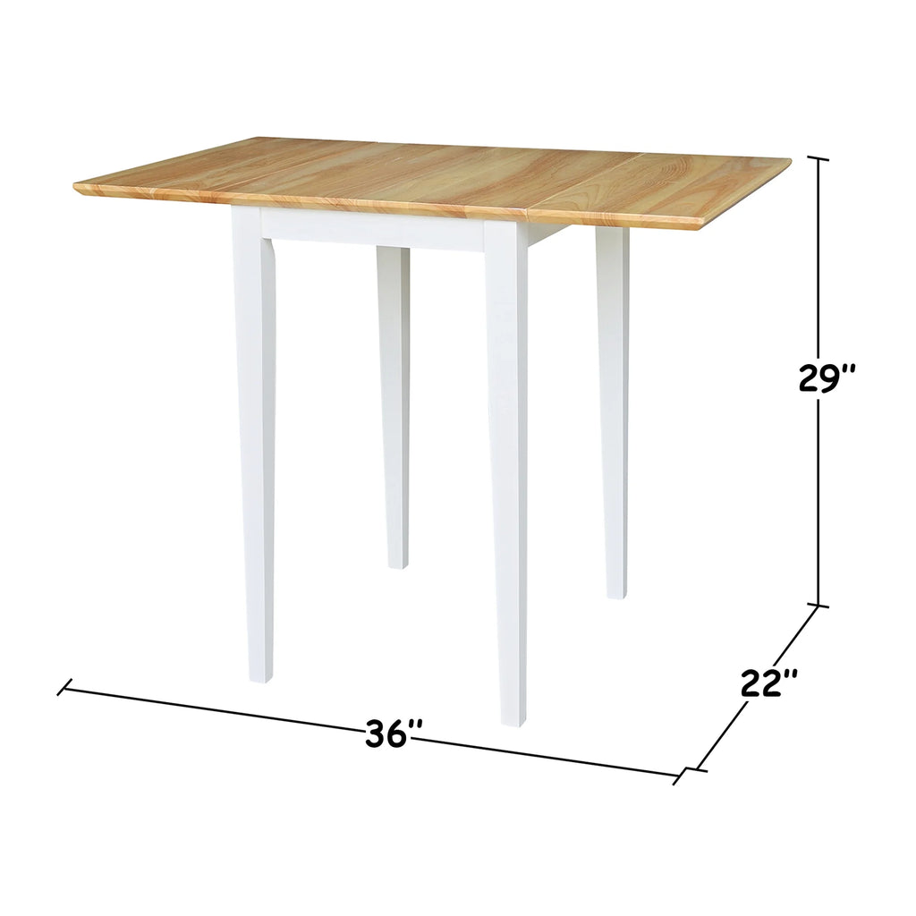 Small Dropleaf Table in White and Natural U14336