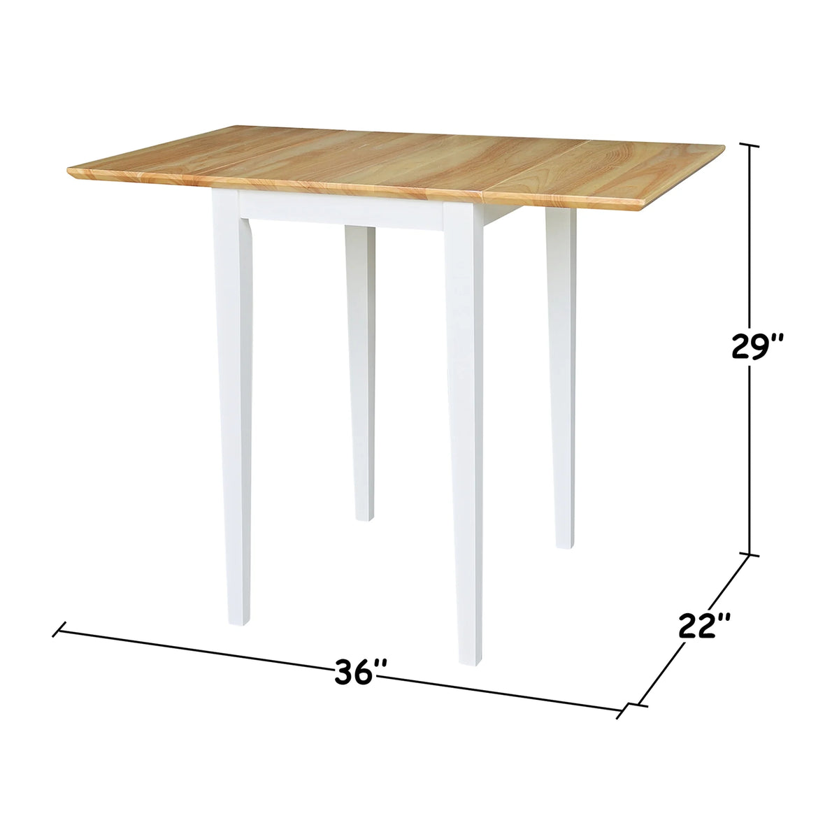 Small Dropleaf Table in White and Natural U14336