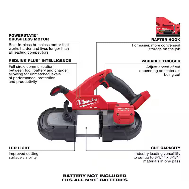 18-Volt Lithium-Ion Brushless Cordless Compact Bandsaw with Starter Kit U557394