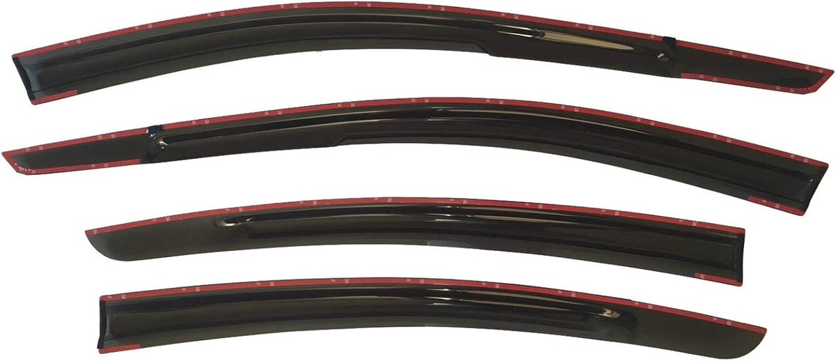 Black Tinted Side Window Vent Visor Deflectors Rain Guards Pack of 2 F247525