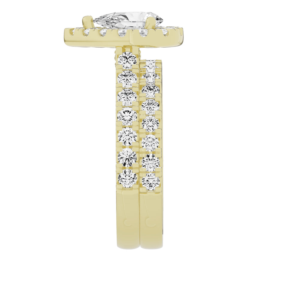 14K Yellow Gold Pear Solitaire Bridal Set E3310