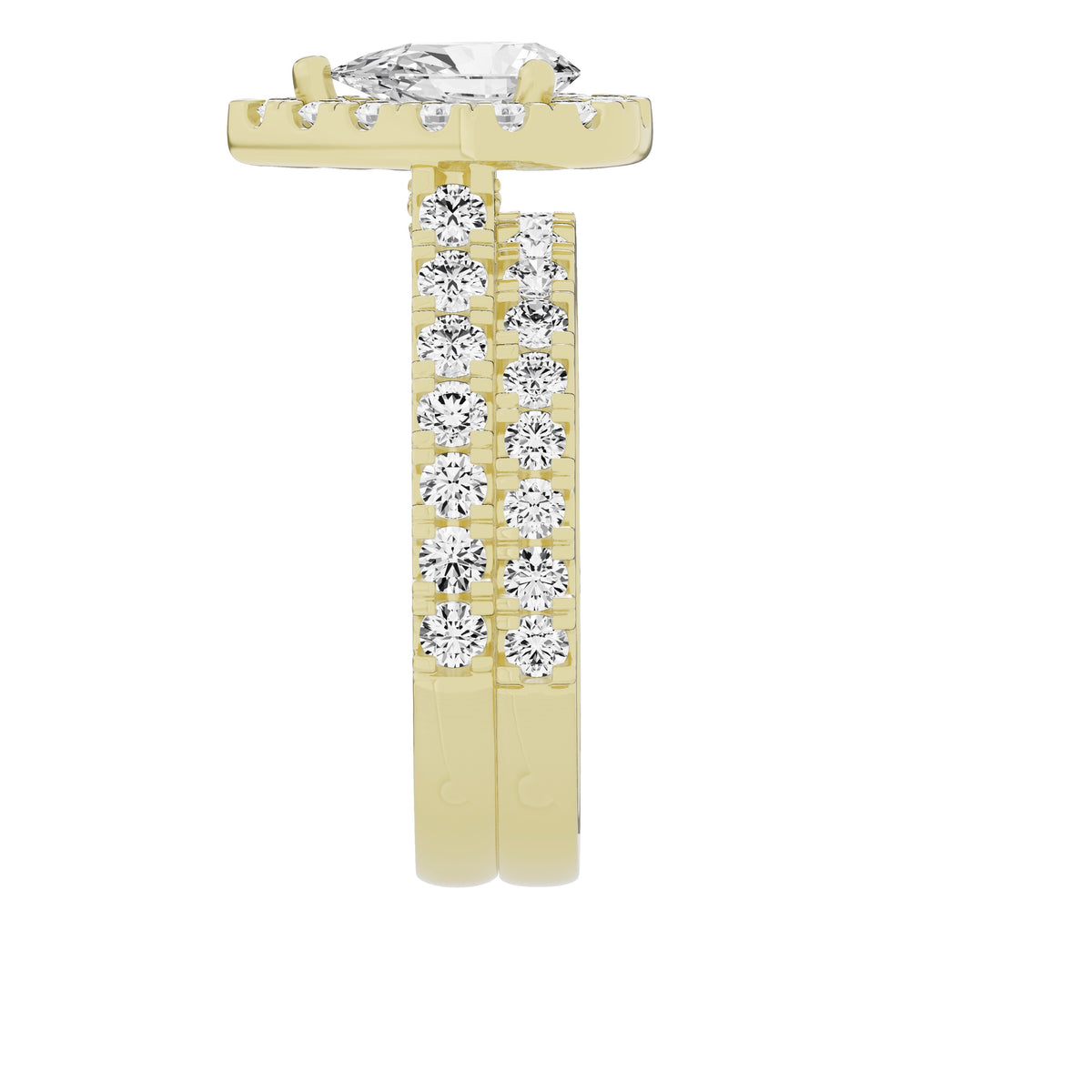 14K Yellow Gold Pear Solitaire Bridal Set E3310