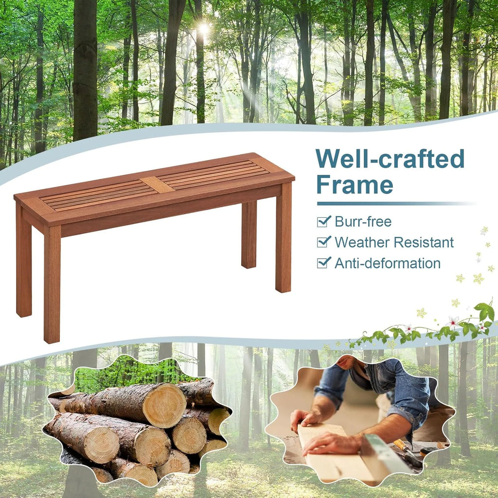 Weather Resistant Solid Wood 2 Seater Outdoor Bench E912891