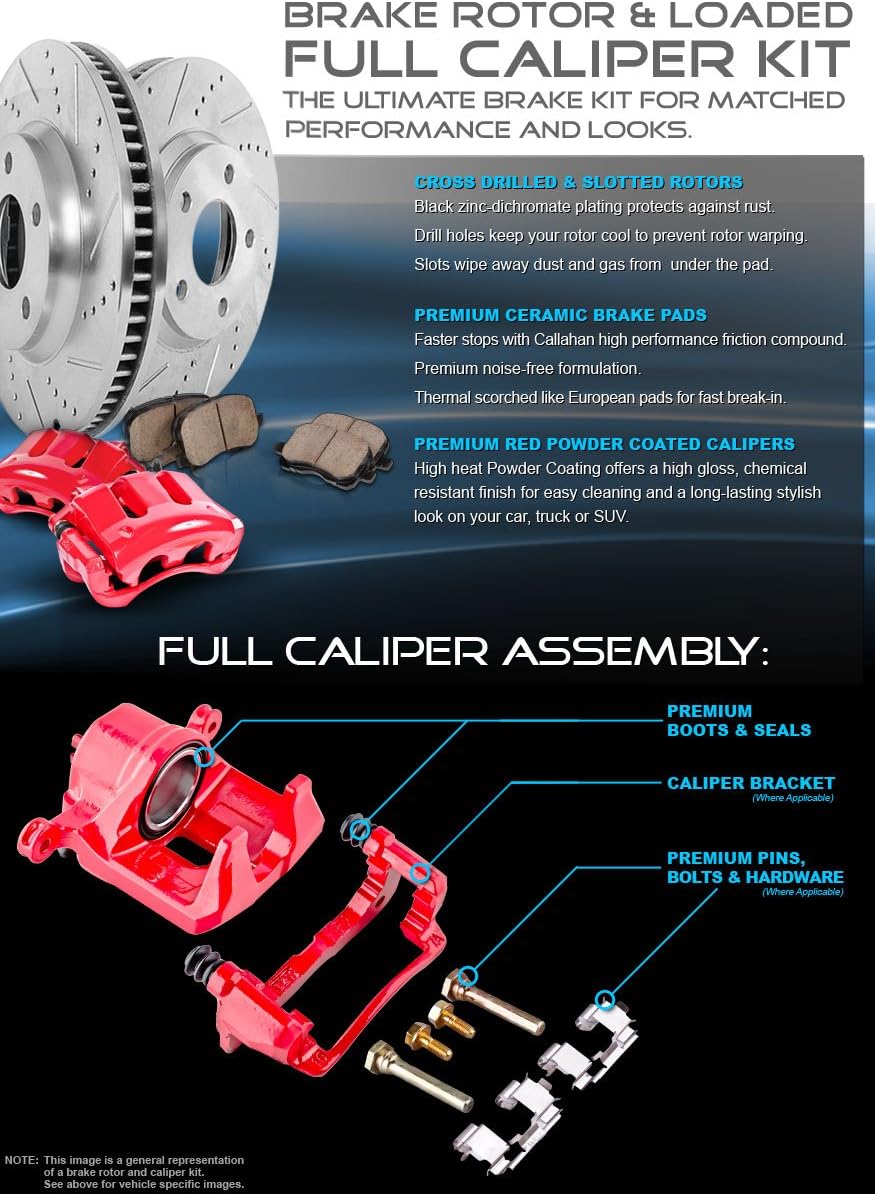 Premium OE 5 Lug Rotors + Ceramic Brake Pads + Hardware M3809