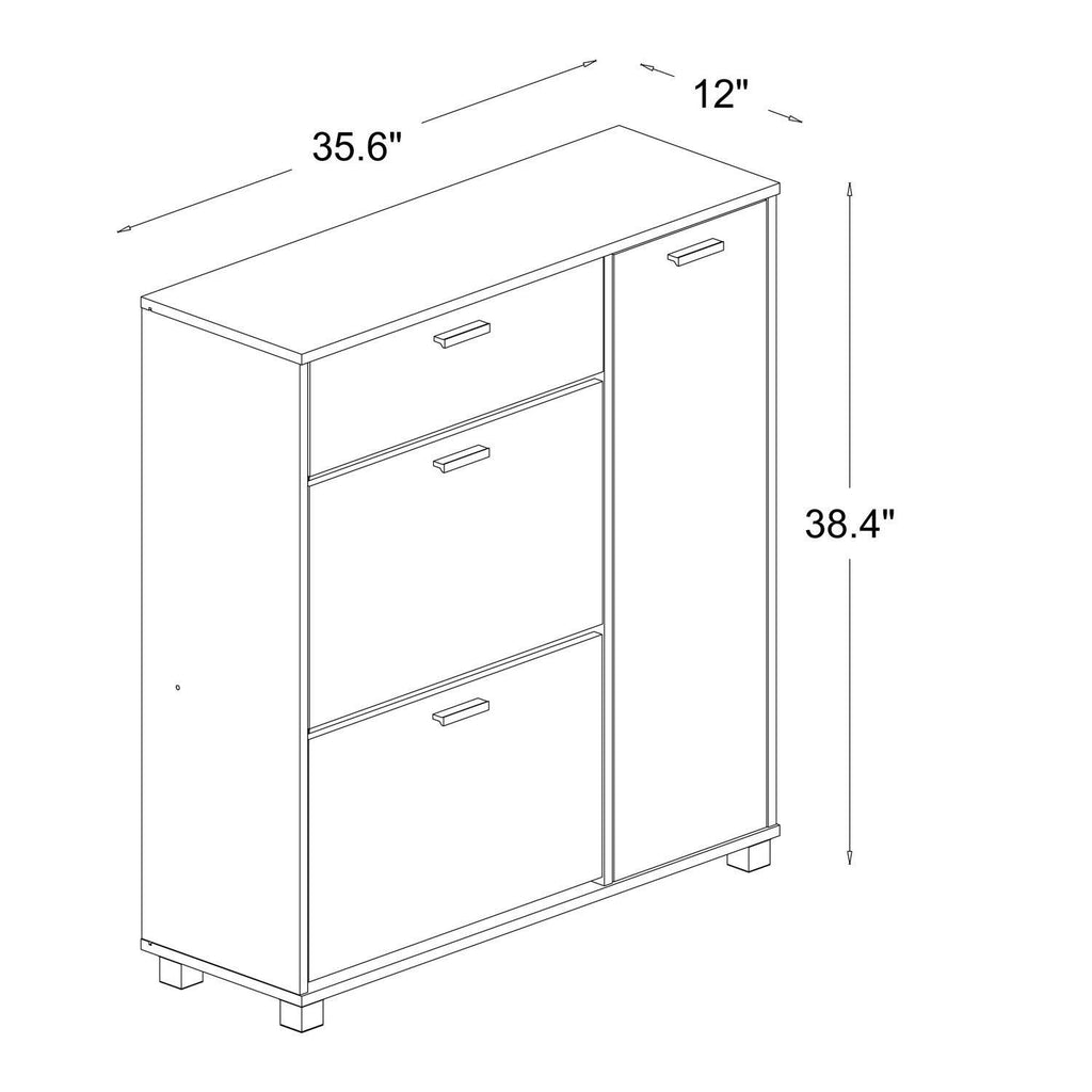White/Walnut Storage Cabinet P6929