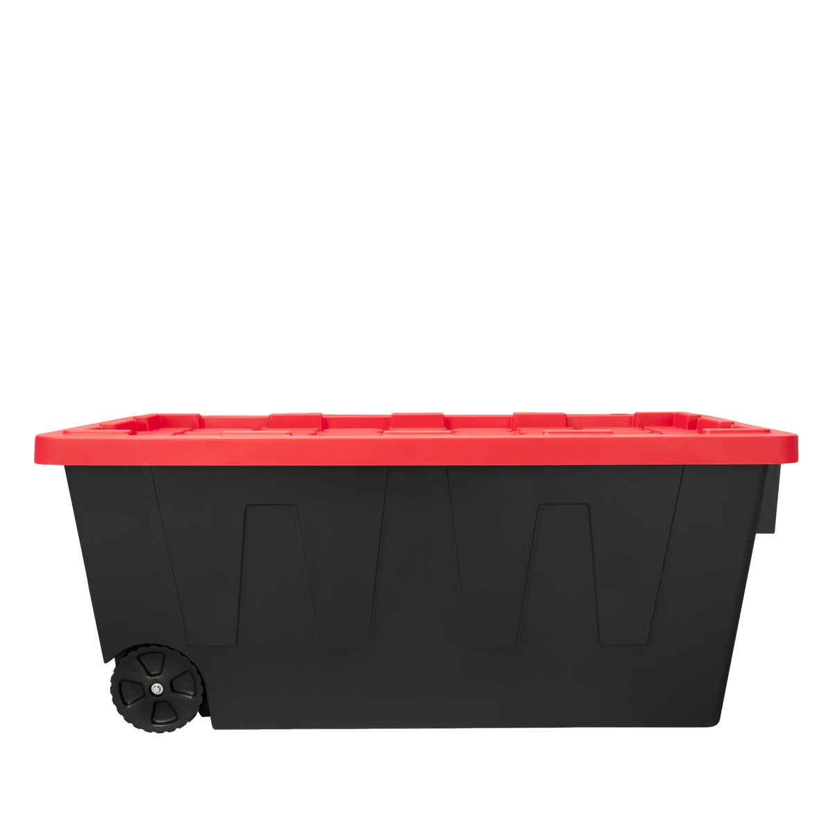 Black 50 Gallon Plastic Storage Bin with Snap Lid S11128