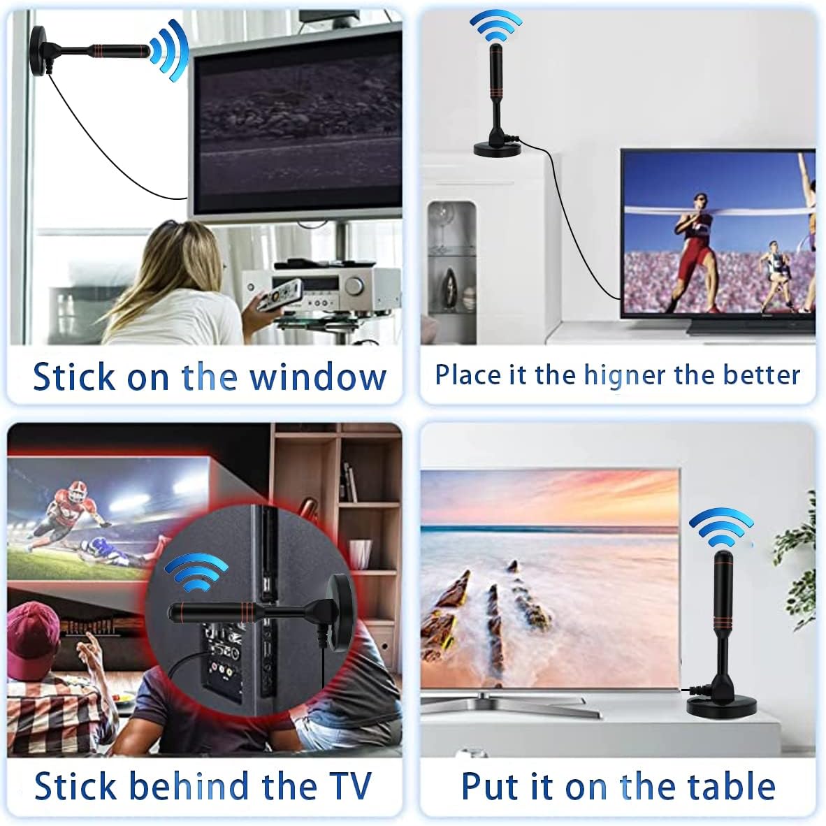 HDTV Antenna with Magnetic Base and Coaxial Cable O5261