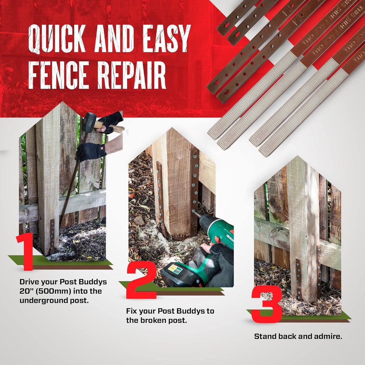 Pack of 4 Wood Post Repair B666966