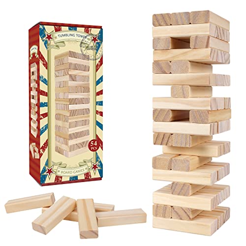 54pcs Wooden Tumbling Tower Game with Carry Case N329852