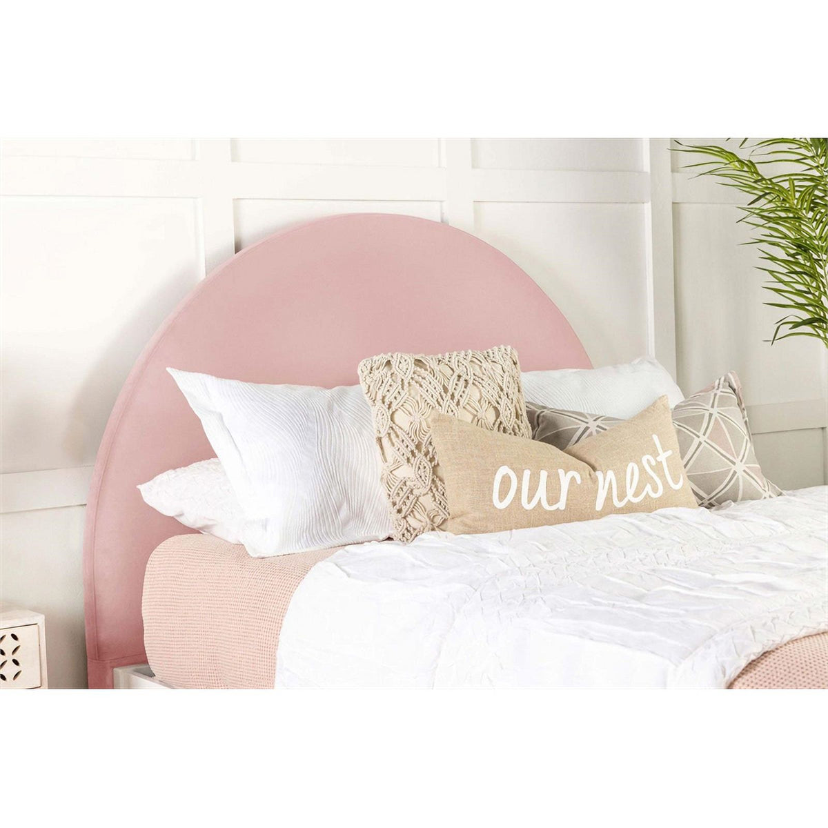 Blush Velvet Twin Headboard D828244