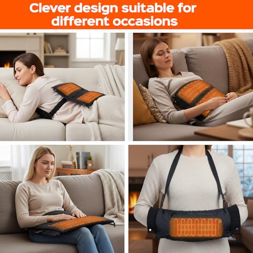 Heated Hand Warmer Pouch, PU Leather Electric Hand Muff, 10000mAh Rechargeable Power Bank Hand Warmer B4804