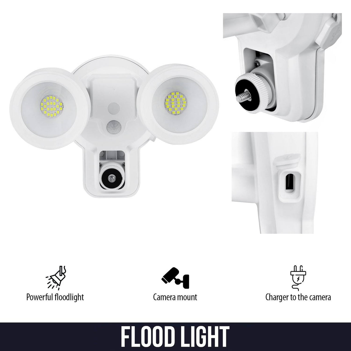 3-in-1 Floodlight, Charger and Mount (White) P757305