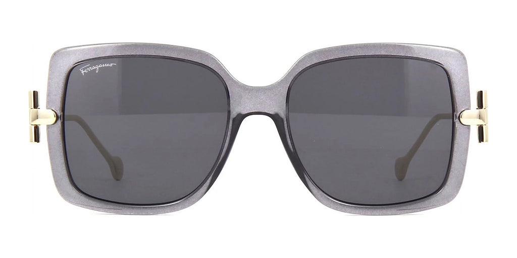 Plastic Square Sunglasses Transparent Grey 55mm Y9797